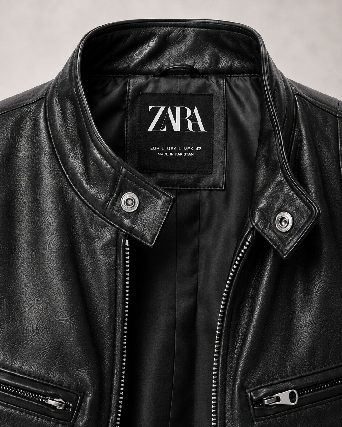 Men’s Classic Leather-Look Racer Jacket