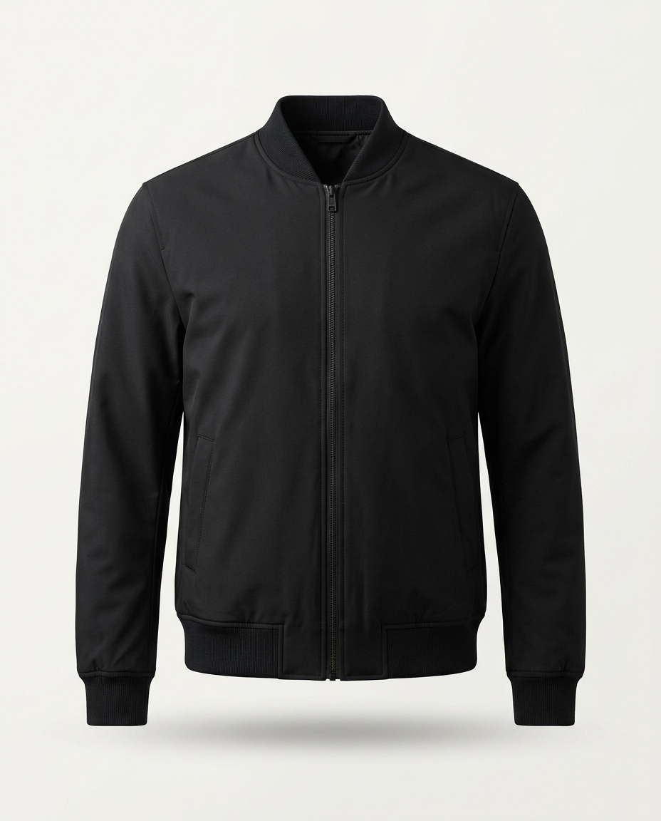Bomber Jacket Clean Standard in black, front view