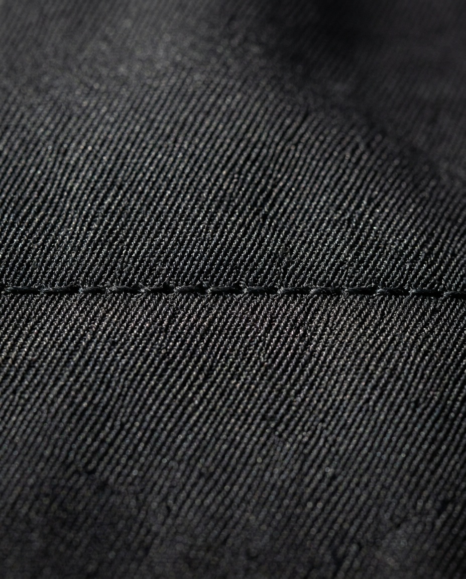 Matte technical shell fabric texture of the Bomber Jacket Clean Standard in black