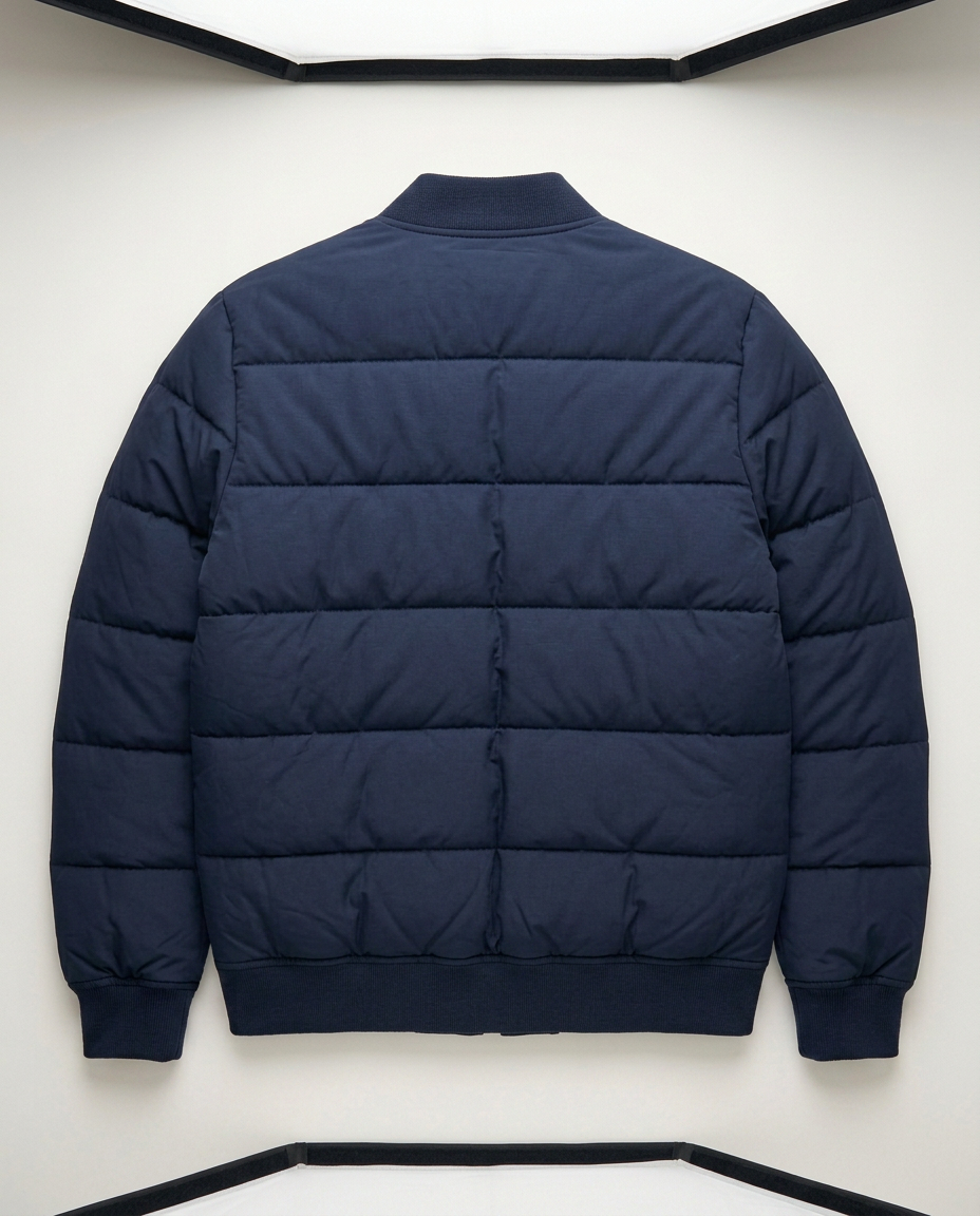 Padded Bomber Jacket Northern Harbour in navy, back view